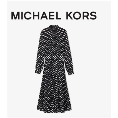 Плиссированное платье с лацканами на пуговицах и поясом MICHAEL KOR*S ОРИГИНАЛ!