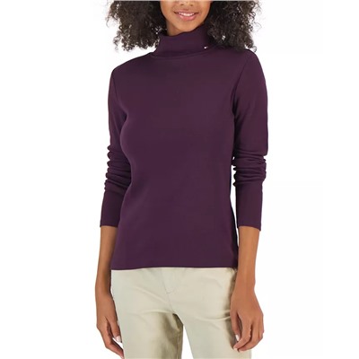 Tommy Hilfiger Women's Long Sleeve Cotton Turtleneck Top