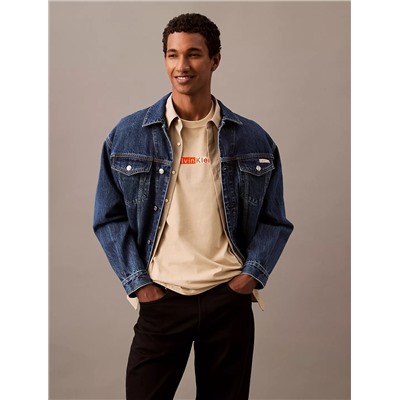 Flocked Logo Graphic Classic Crewneck T-Shirt