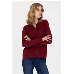 Kadın Bordo Basic Triko Hırka