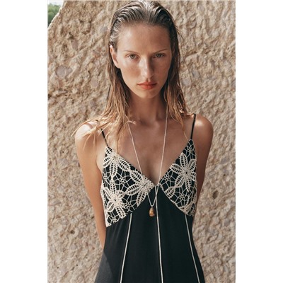EMBROIDERED MIDI DRESS