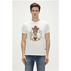 Bad Bear Gıraffe Bisiklet Yaka Erkek Tişört - Beyaz P10762S2885