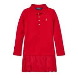 GIRLS 2-6X Pleated Polo Dress