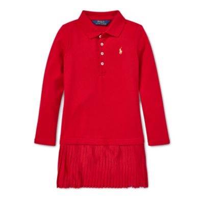 GIRLS 2-6X Pleated Polo Dress