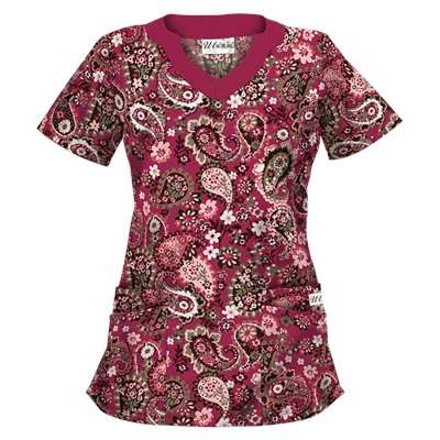 UA Paisley Parade Berry Kiss Scrub Top