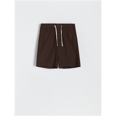Shorts im Regular-Fit aus Leinenmischung