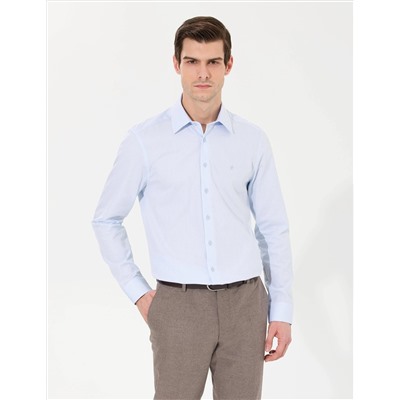 Açık Mavi Slim Fit Uzun Kollu Gömlek