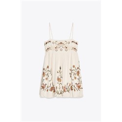 ZW COLLECTION FLORAL EMBROIDERY MINI DRESS