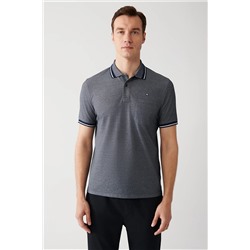 Avva Erkek Lacivert Kıvrılmaz Yaka Cepli Standart Fit Normal Kesim 2 Düğmeli Polo Yaka T-shirt E001031