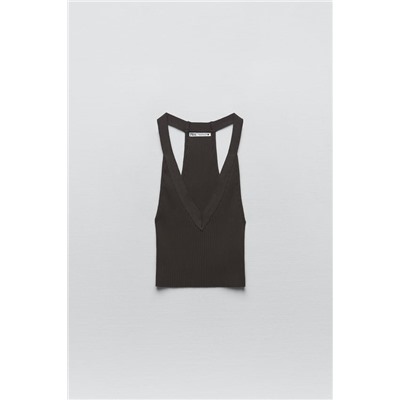 STRAPPY RIBBED TOP