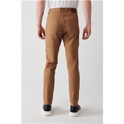Kamel Armürlü Esnek 5 Cepli Slim Fit Dar Kesim Kanvas Pantolon