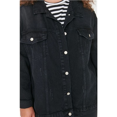 Antrasit Cep Detaylı Denim Ceket TBBSS22YE00000