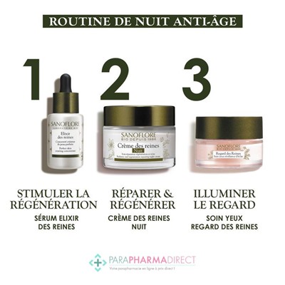 Sanoflore Crème des Reines Nuit - Soin Réparateur Régénération & Eclat BIO 50 ml
