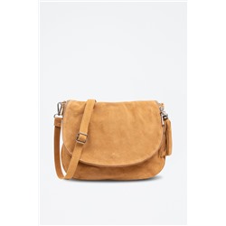 Bandolera de nobuk Amanda - Beige