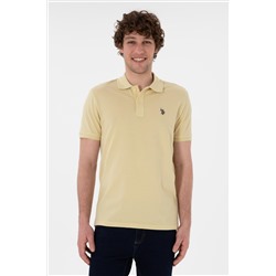 Erkek Slim Fit Polo Yaka Açık Haki Basic Tişört
