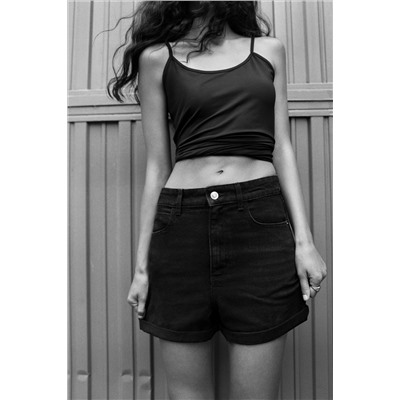 1975 HIGH WAIST MOM FIT DENIM SHORTS