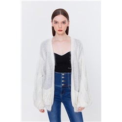 Cárdigan de lana y mohair Blanco