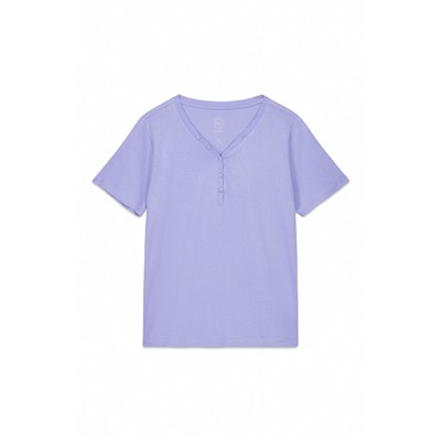 Camiseta manga corta algodón perchado lila