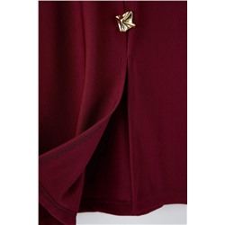 Bordo Aksesuar Detaylı Örme Büyük Beden Bluz TBBAW26AF00078