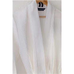 Marty Kimono Unisex %100 Pamuk Bornoz/Terlik Seti - Yat Koleksiyon - Beyaz