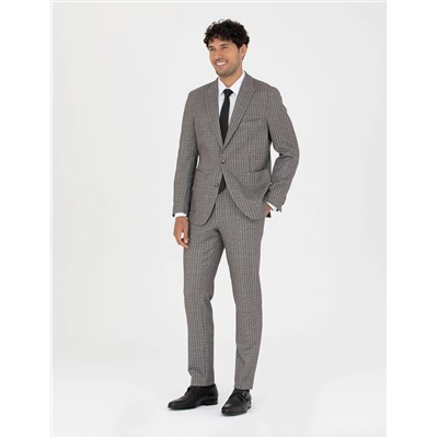 Kahverengi Ex. Slim Fit Takım Elbise