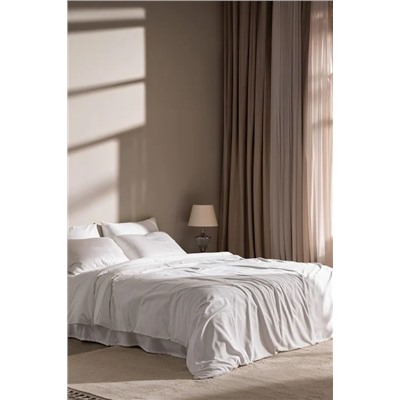 Magou King Size %100 Pamuk Brodeli Saten Nevresim Takımı - Beyaz