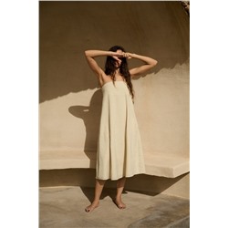 VESTIDO MIDI CON LINO