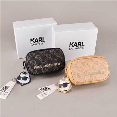 Сумка-мессенджер через плечо с кулоном из натуральной кожи KARL LAGERFEL*D ОРИГИНАЛ!