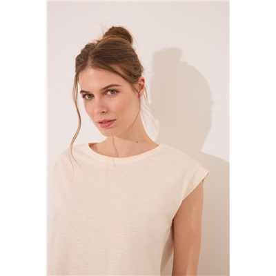 Camiseta sin mangas 100% algodón blanca