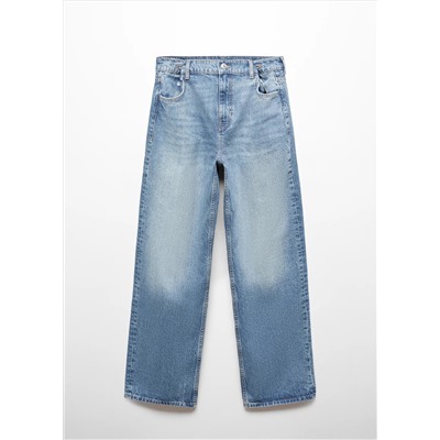 Jeans wideleg loose tiro medio
