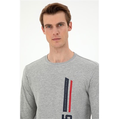 Erkek Gri Melanj Sweatshirt