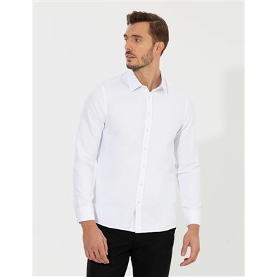 Beyaz Slim Fit Oxford Gömlek