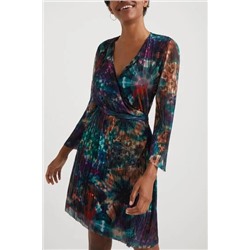 Vestido corto plisado arty