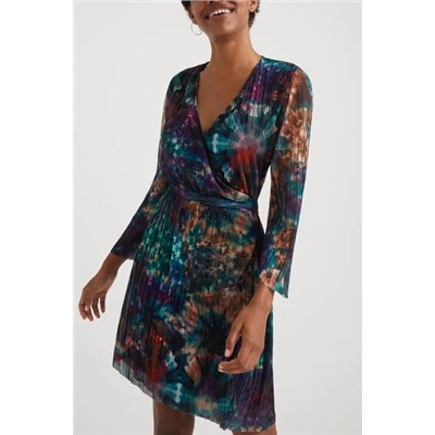 Vestido corto plisado arty