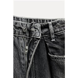 TRF RELAXED FIT HIGH-WAIST JEANS WITH PLEATS