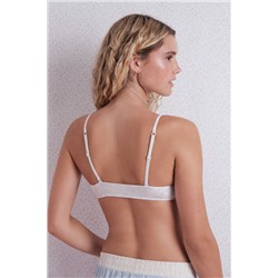 Sujetador top algodón copas extraíbles gris