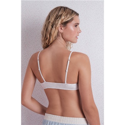 Sujetador top algodón copas extraíbles gris