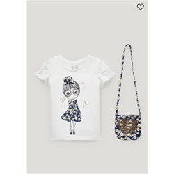 Set - Kurzarmshirt und Umhängetasche - 2 teilig