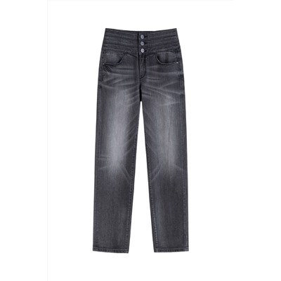 Vaquero slim fit de tiro alto 7/8 Negro