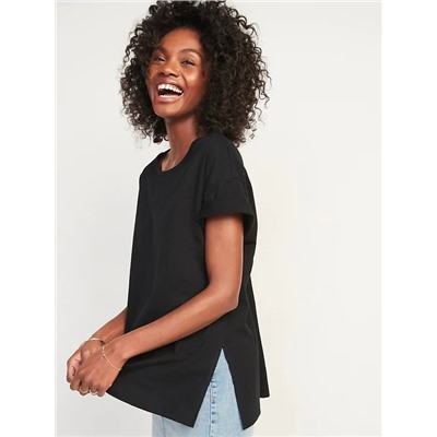 Oversized Vintage Garment-Dyed Tunic T-Shirt for Women