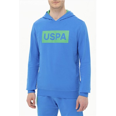 Erkek Saks Kapüşonlu Sweatshirt