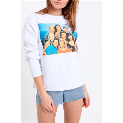 Белый свитшот Beverly Hills 90210