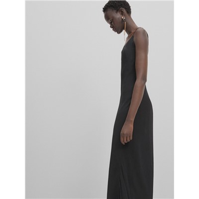 Vestido largo georgette tirantes -Studio