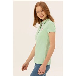Kadın Mint Basic Polo Yaka Tişört