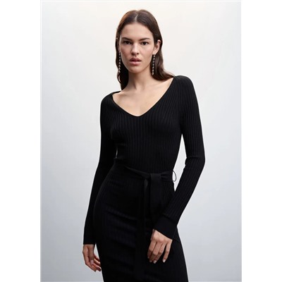 Vestido escote pico -  Mujer | MANGO OUTLET España