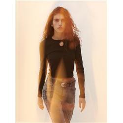 Bluse mit gesprenkelter Textur
