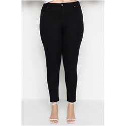Siyah Yüksek Bel Esnek Skinny Jeans TBBAW23CJ00059