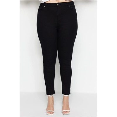 Siyah Yüksek Bel Esnek Skinny Jeans TBBAW23CJ00059