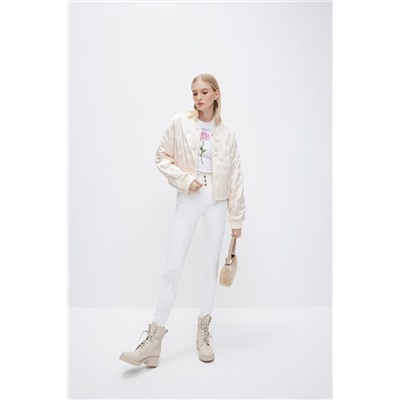 Chaqueta de seda Beige