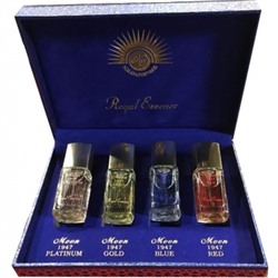 NORAN PERFUMES MOON 1947 set BLUE + GOLD + PLATINUM + RED edp 4*15ml